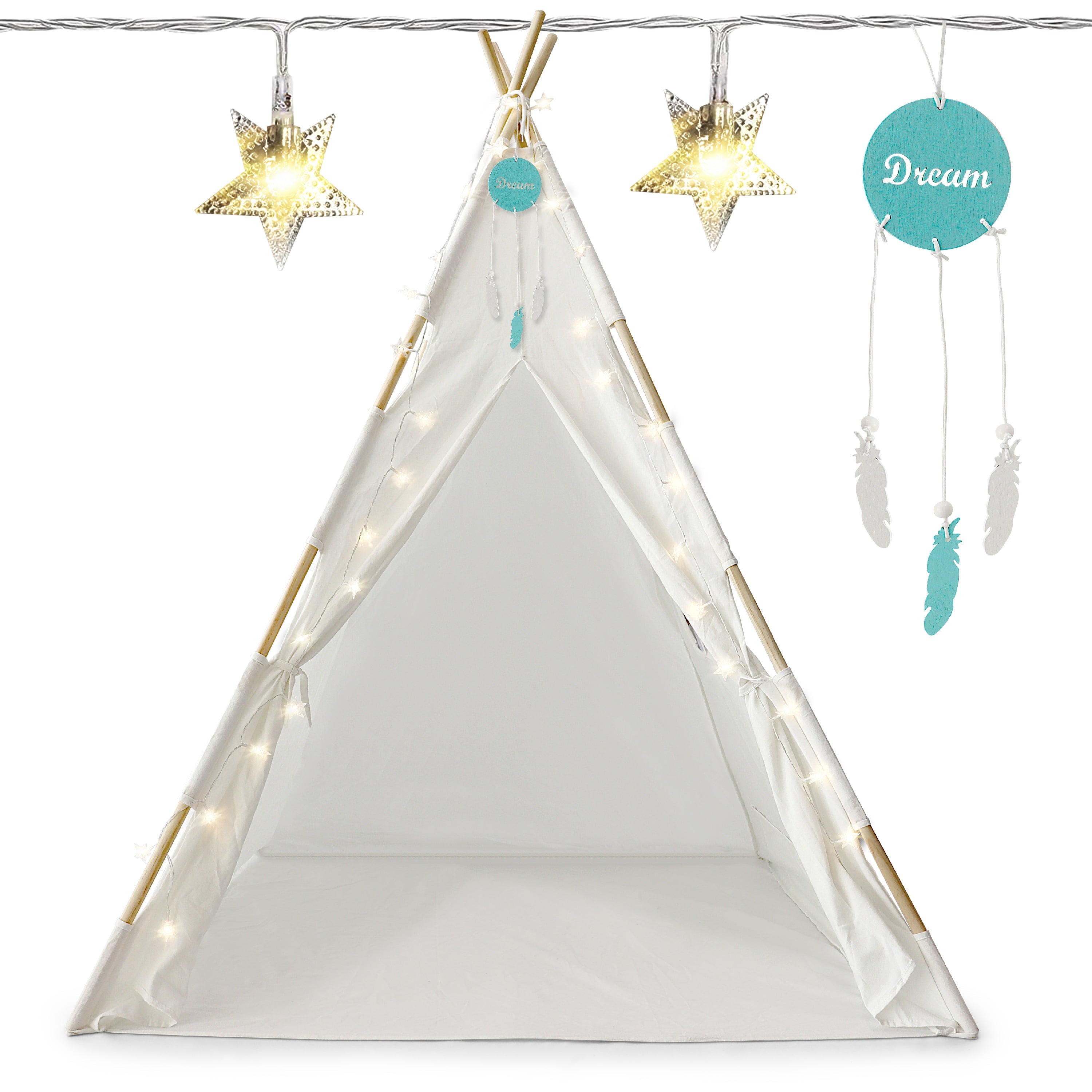 Orian Kids Teepee Tent Playhouse With LED Lights Fairytale Teepee