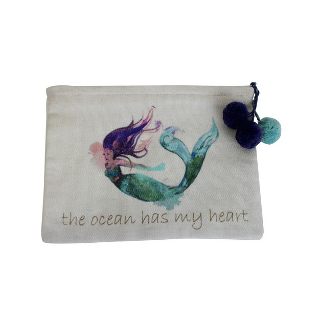 Cotton Mermaid Heart Zip Top Bag