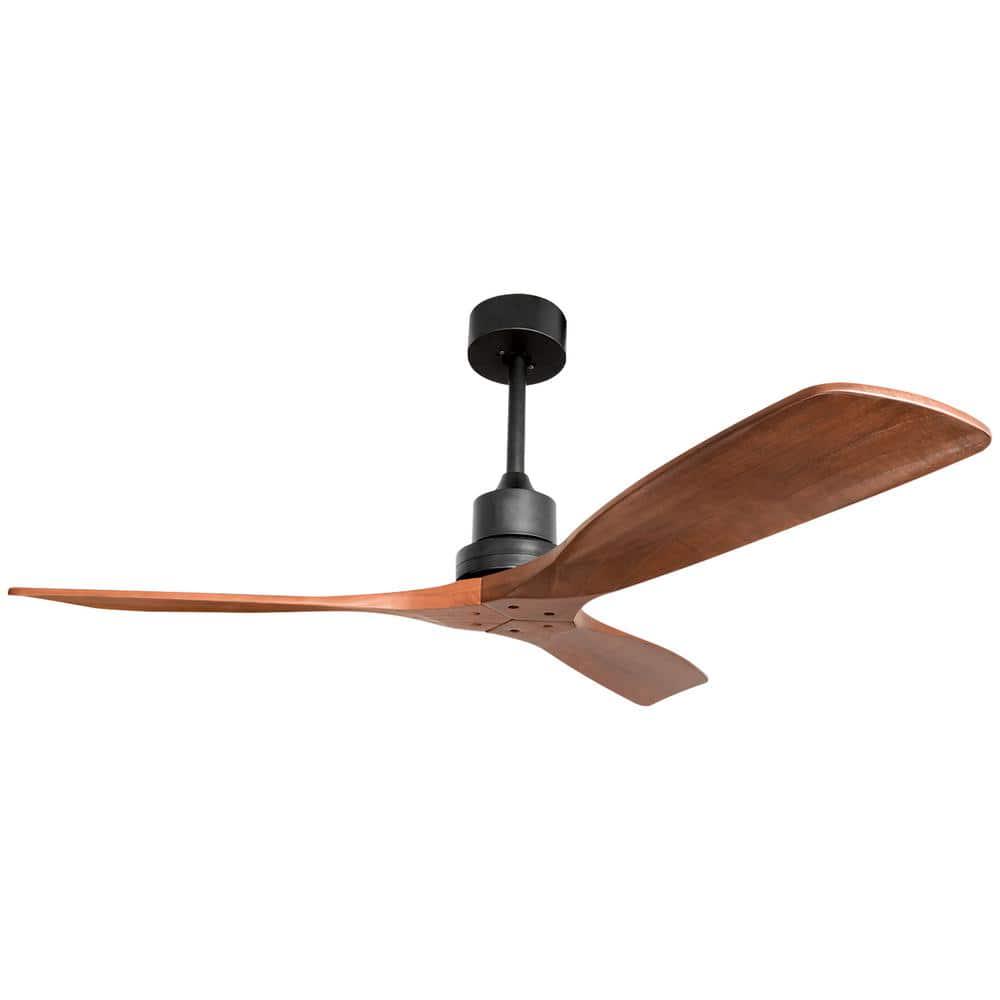 aisword 52 in Outdoor Walnut 3Blade Ceiling Fan with Remote Mounting Hardware Included