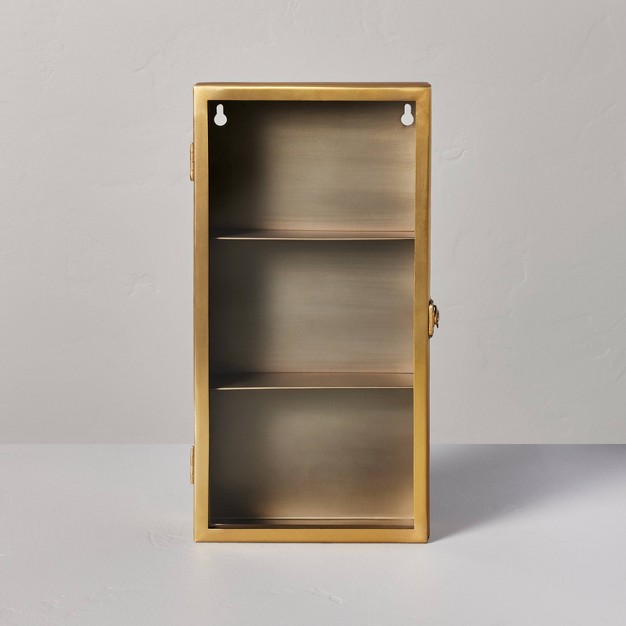 Decorative Brass Display Case With Magnolia