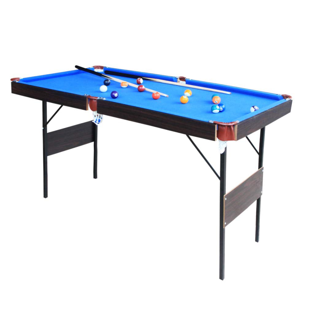 Blublu Park 55 Inch Folding Pool Table for Adults and Kids Steady Modern Space Saving Billiard Table, Blue