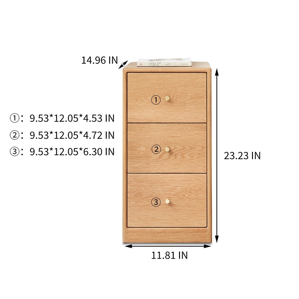 Nestfair Oak Wood Storage Cabinet with Drawers