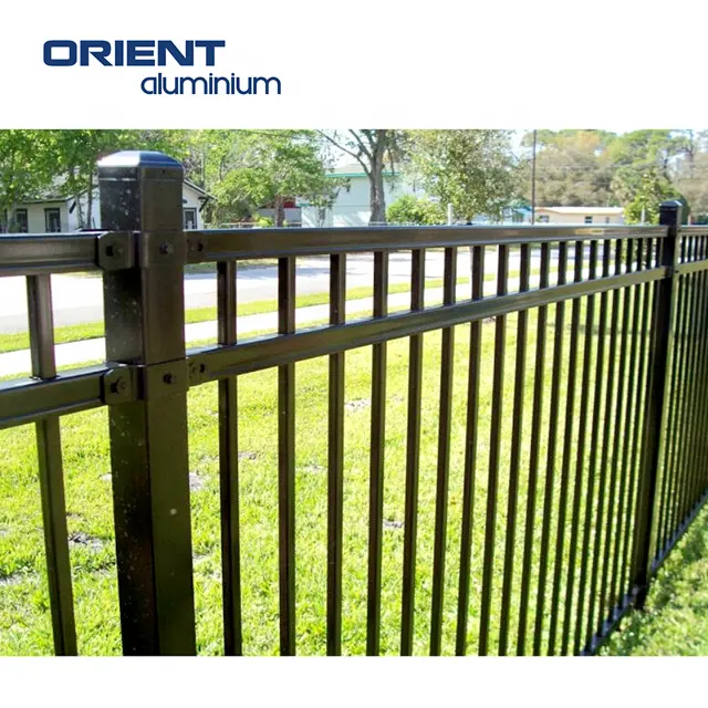 China factory direct supply high quality 3D fence garden black powder coated Australia type aluminum vertical blade fencing