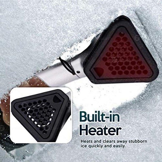 Zone Tech Heated Car Window Snow Or Ice Scraper 12v Extendable 2 Pack