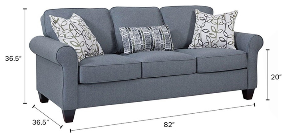 American Furniture Classics 8 010 A330V16 Classic Cottage Blue Sofa   Transitional   Sofas   by Homesquare  Houzz