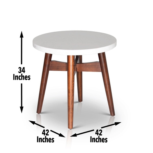 Cherry MDF and Solid Wood Round End Table