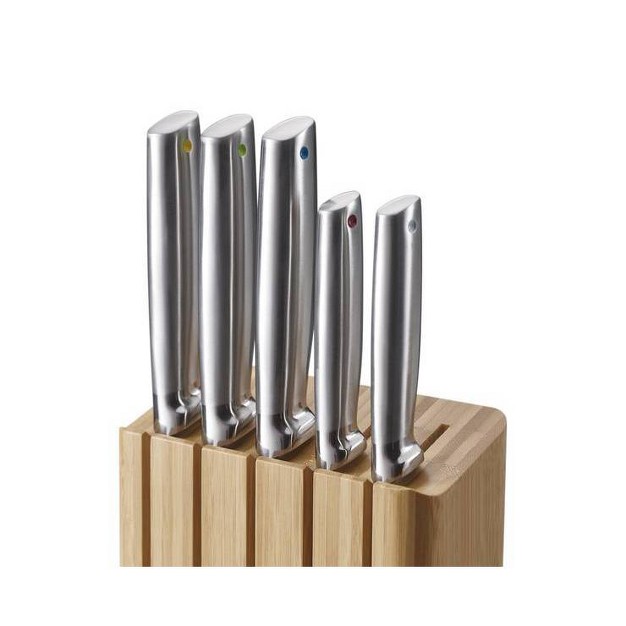 Joseph Joseph 5pc Elevate Steel Block Knife Set Natural Wood