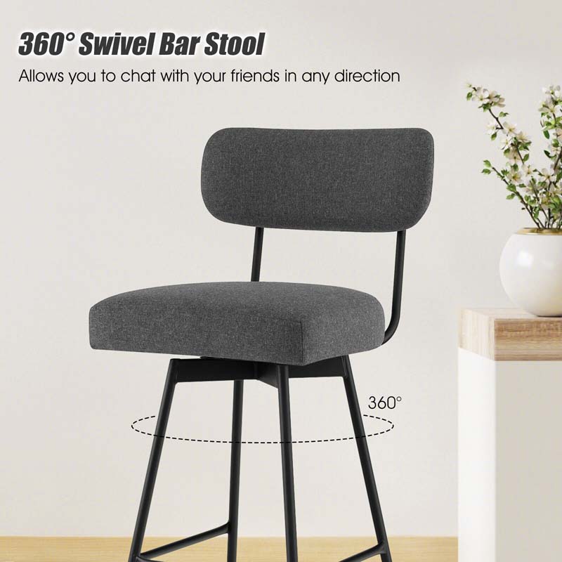 2 Pcs 360° Swivel Bar Stools 25