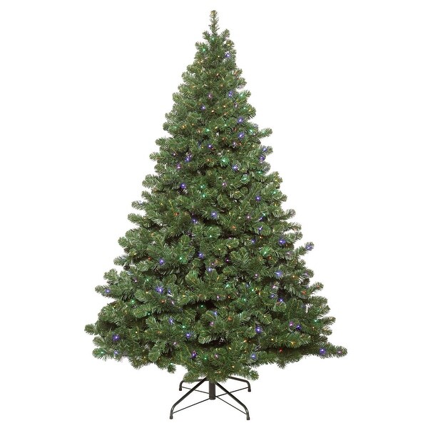 Vickerman 4.5' Oregon Fir Artificial Christmas Tree，Wide Angle Single Mold MultiColored LED Lights