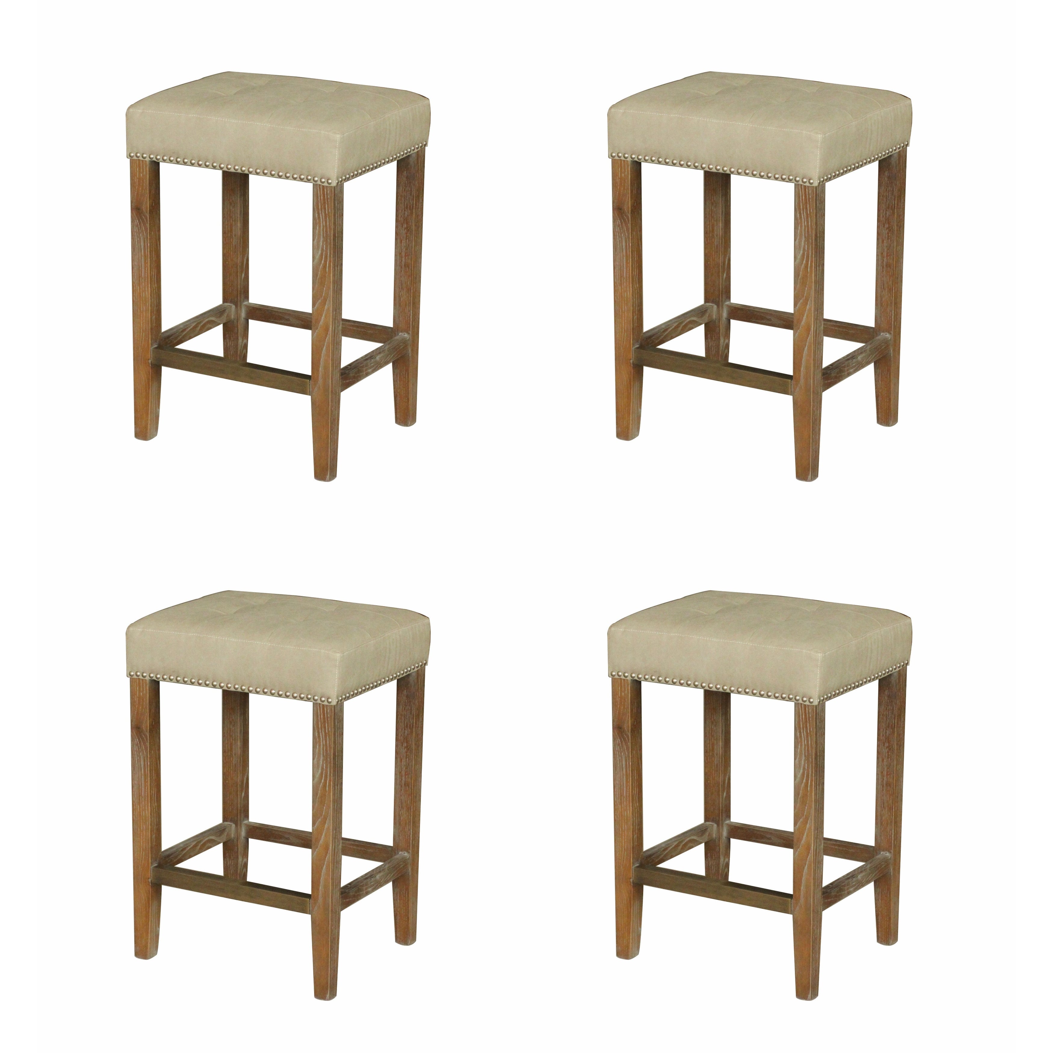 Carbon Loft Woolley Modern French Style Bar Stool (Set of 4)