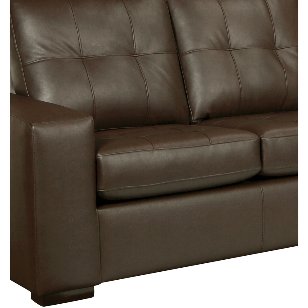 Liam Top Grain Leather Tufted Sectional Chaise Sofa