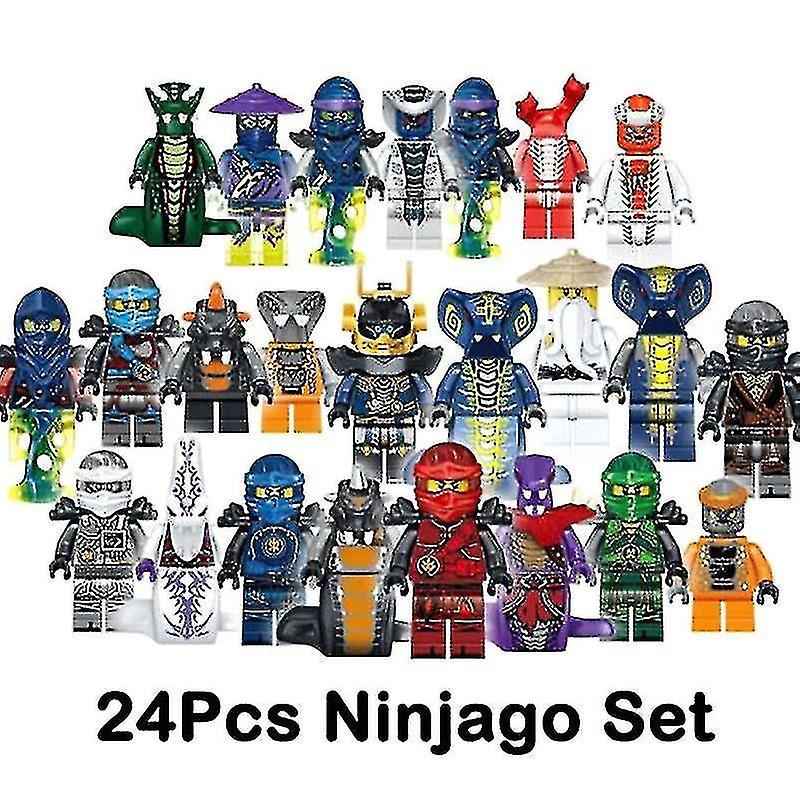 Set Of 24 Pcs Ninjago Mini Figures Kai Jay Sensei Wu Master Building Blocks Toys V