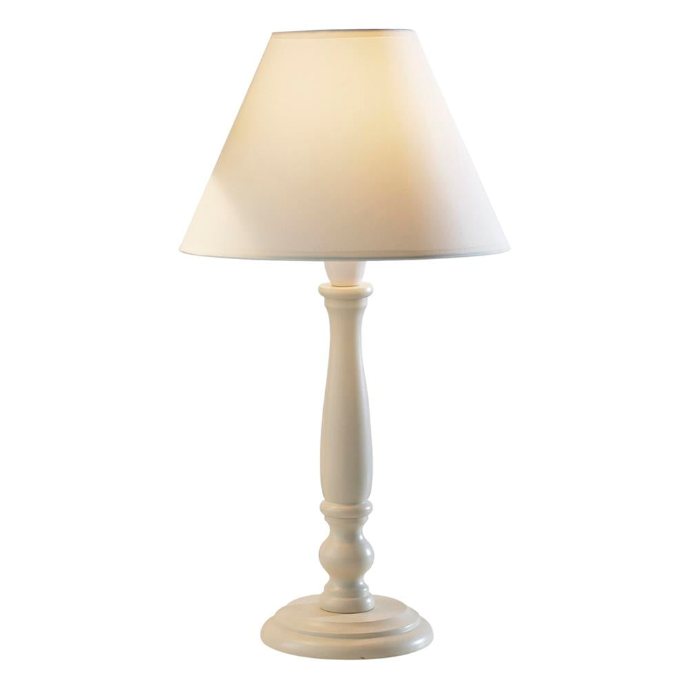 DAR REG4233 Regal Cream Wood Vintage Candlestick Table Lamp with Shade 41cm