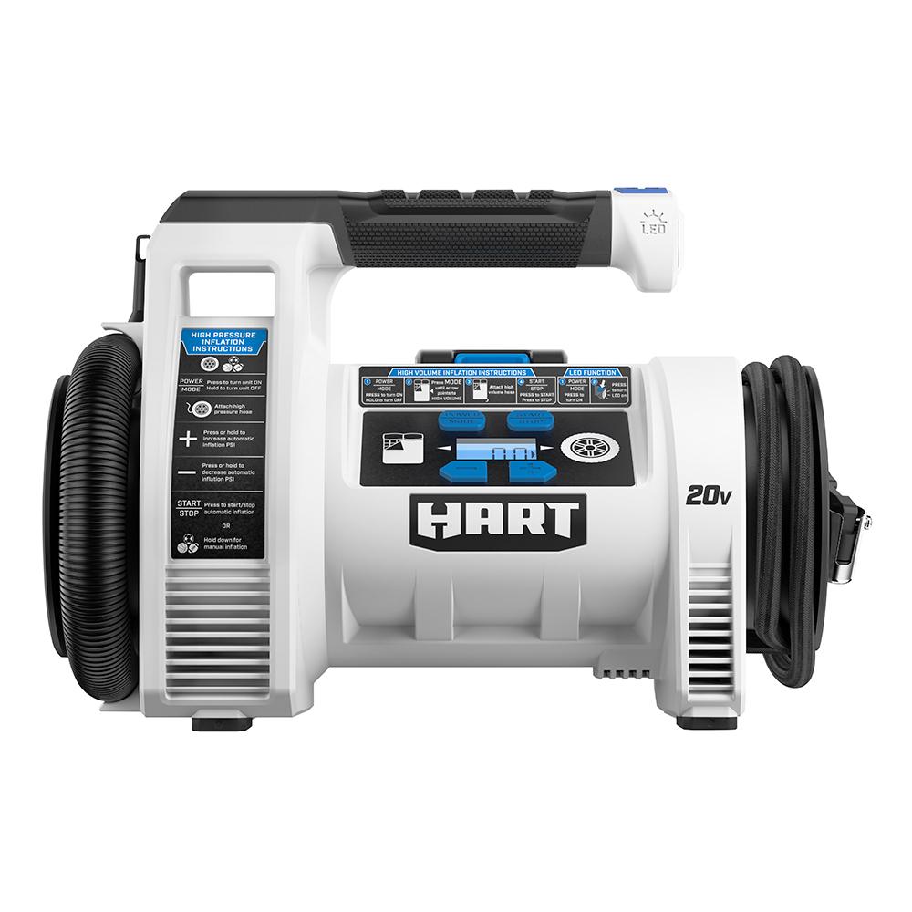 HART Cordless Air Pump Dual Function Digital Inflator Kit (1) 20-Volt 1.5Ah Lithium-Ion Battery