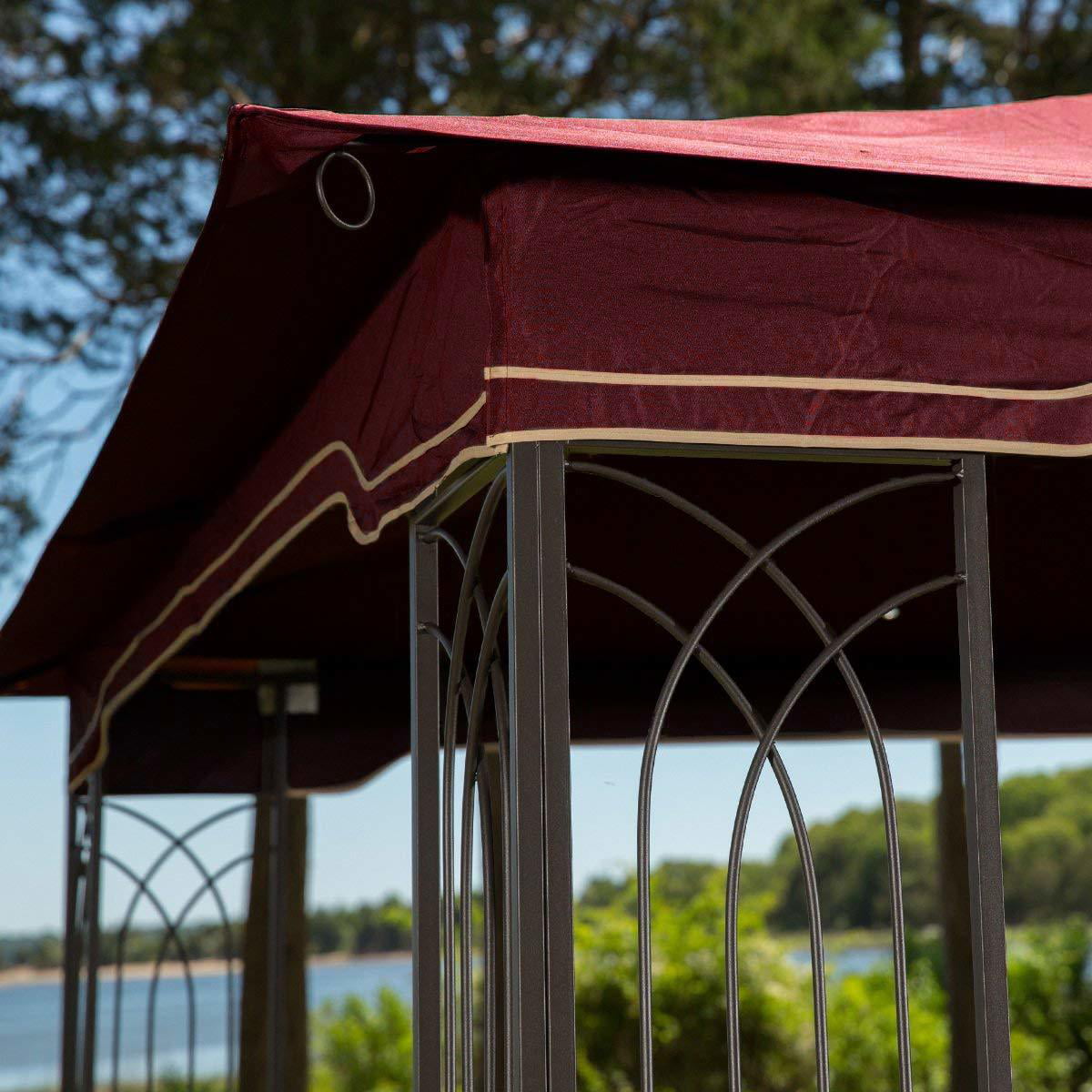 Maroon Replacement Gazebo Canopy for 10 x 12 Regency II Patio Gazebo; Easily Update Your Gazebo