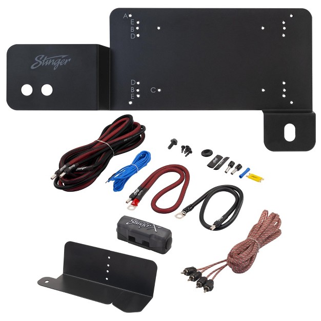 Stinger Brcoampbrktd Amp Bracket Driver Side With Stxkbr8 Underseat Amplifier 8 gauge Wiring Kit Compatible With Ford Bronco