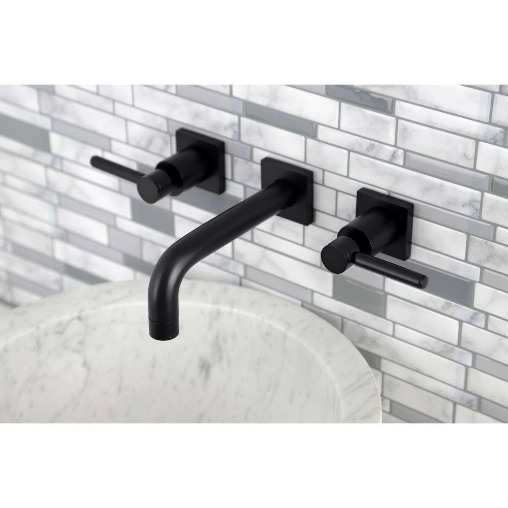 Kingston Brass Concord 2-Handle Wall Mount Bathroom Faucet in Matte Black HKS6120DL