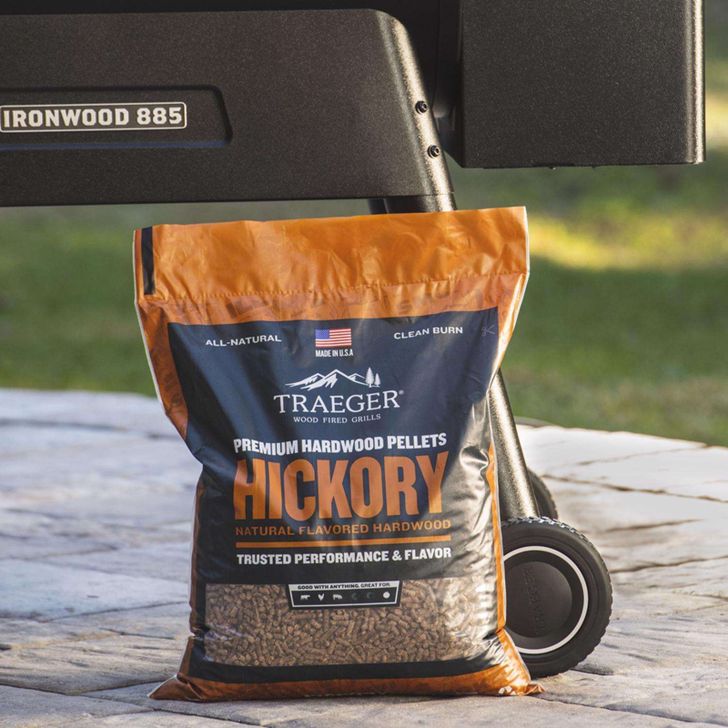 Traeger Premium All Natural Hickory BBQ Wood Pellet 20 lb