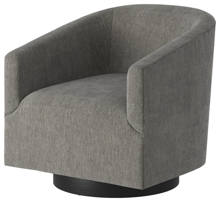 Home Square 2 Piece Swivel Wood Base Polyester Fabric Chair Set in Gray   Transitional   Armchairs And Accent Chairs   by Homesquare  Houzz