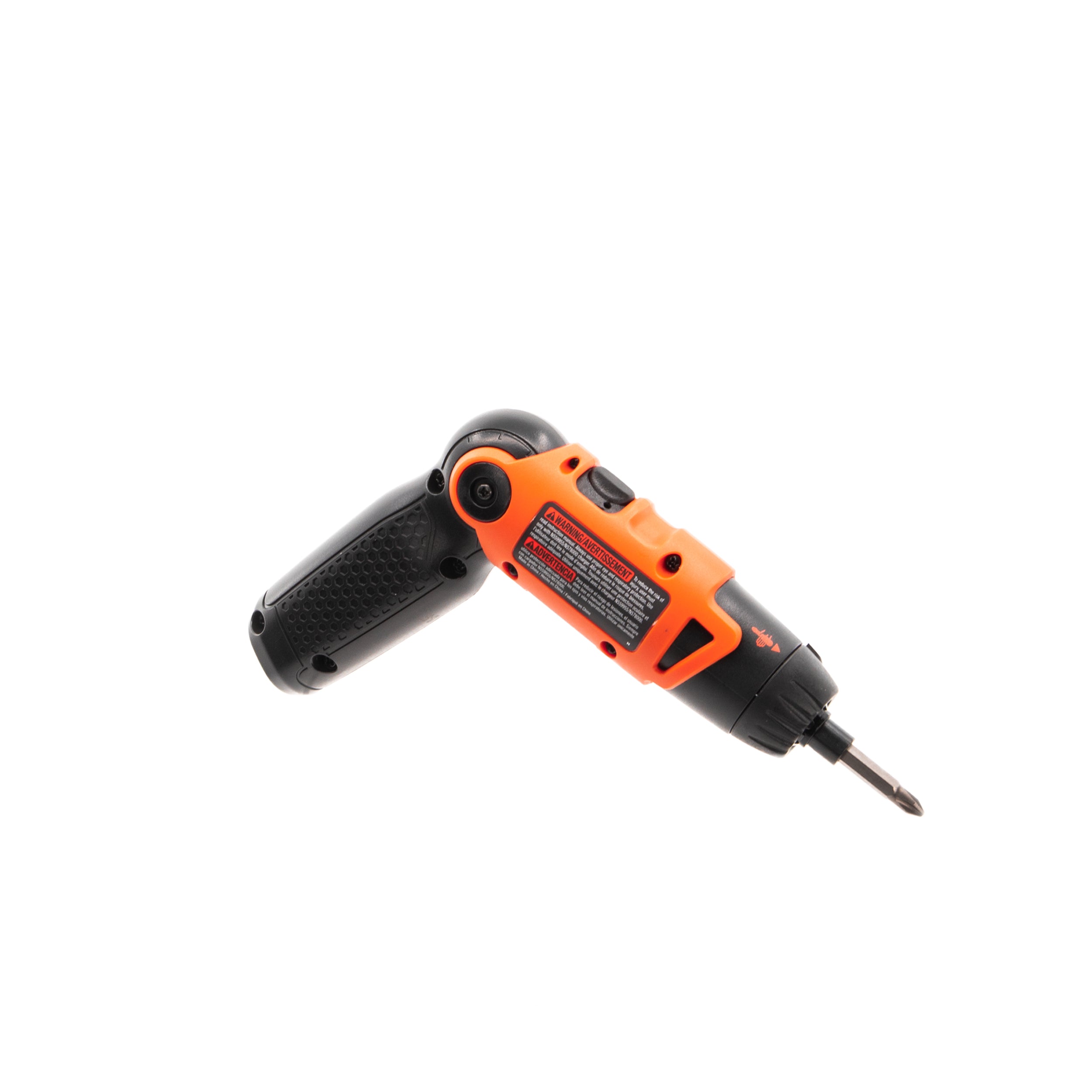 Cordless Screwdriver with Pivoting Handle, USB Charger and 2 Hex Shank Bits