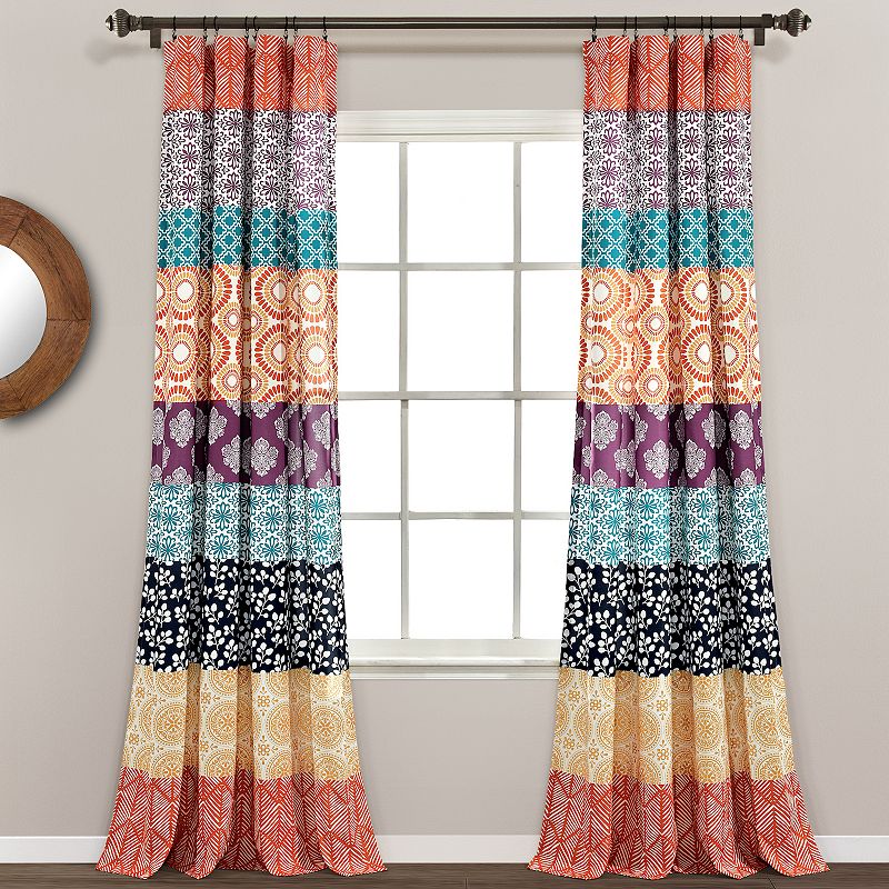 Lush Decor Bohemian Stripe Window Curtains Set