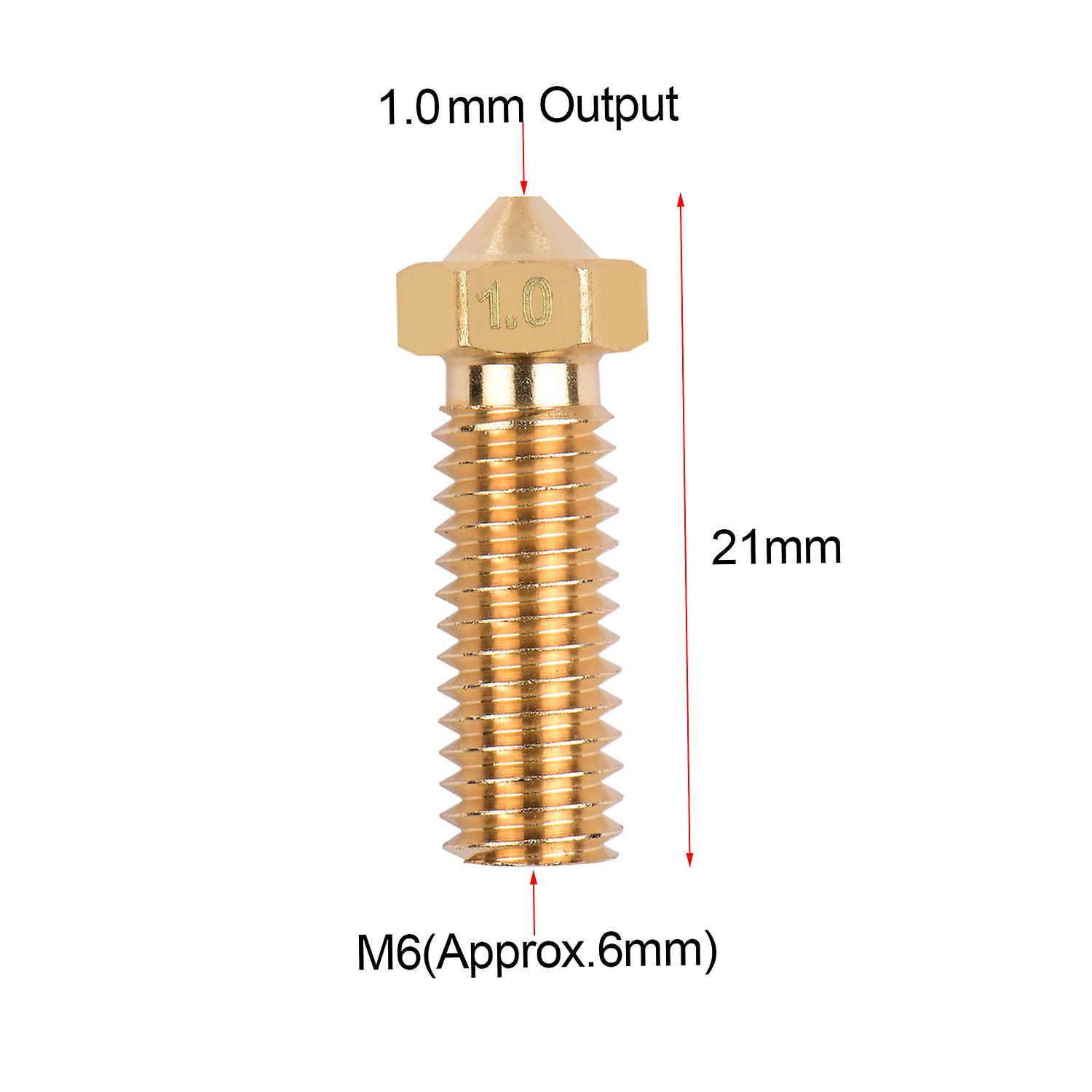 3pcs 3d Printer Extruder Brass Volcano Nozzle M6 Thread Printer Head 1.0mm Output For Sidewinder X1 Tevo Little Monster 1.75mm Filament Grey 1.0mm