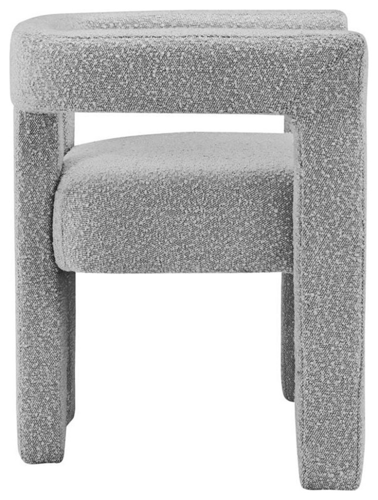 4 Piece Boulce Upholstered Dining Chairs Set in Gray   Transitional   Dining Chairs   by Homesquare  Houzz