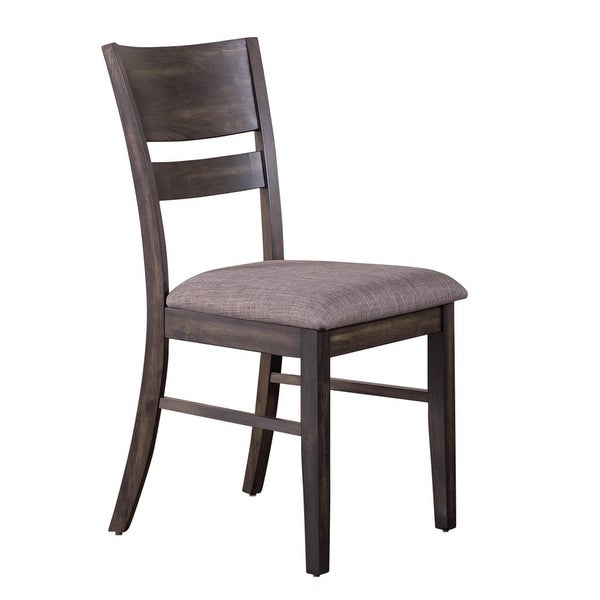 Anglewood Dark Umber Slat Back Upholstered Side Chair (Set of 2)