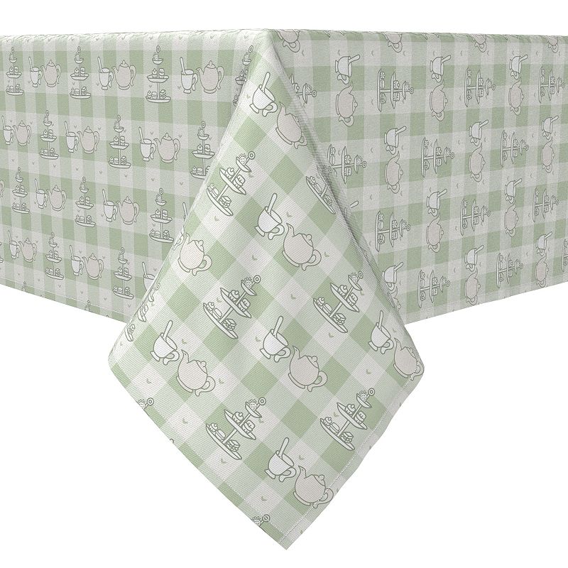 Rectangular Tablecloth， 100% Cotton， Tea Time Plaid