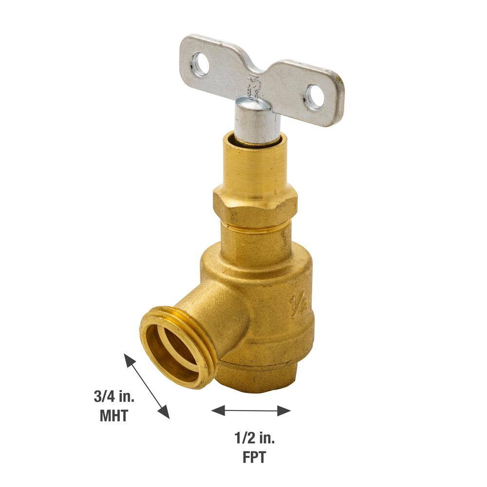 Everbilt 12 in. Brass Bent Nose Loose Key Garden Valve 108-133EB