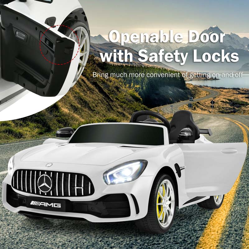 Licensed Mercedes Benz AMG GTR 2-Seater Ride-on Car 12V Battery Powered Vehicle Kids Riding Toy Car with Remote