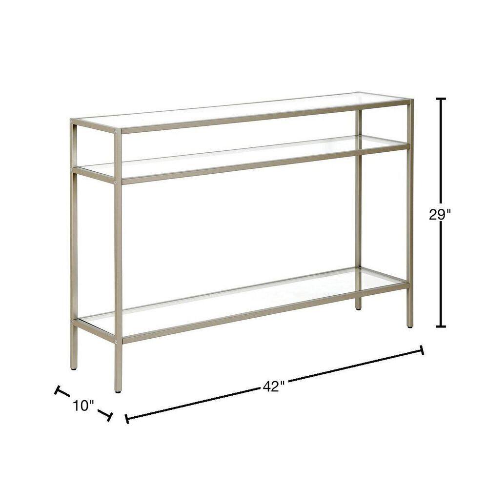 MeyerCross Siviline 42 in. Satin Nickel Rectangle Glass Console Table AT0576