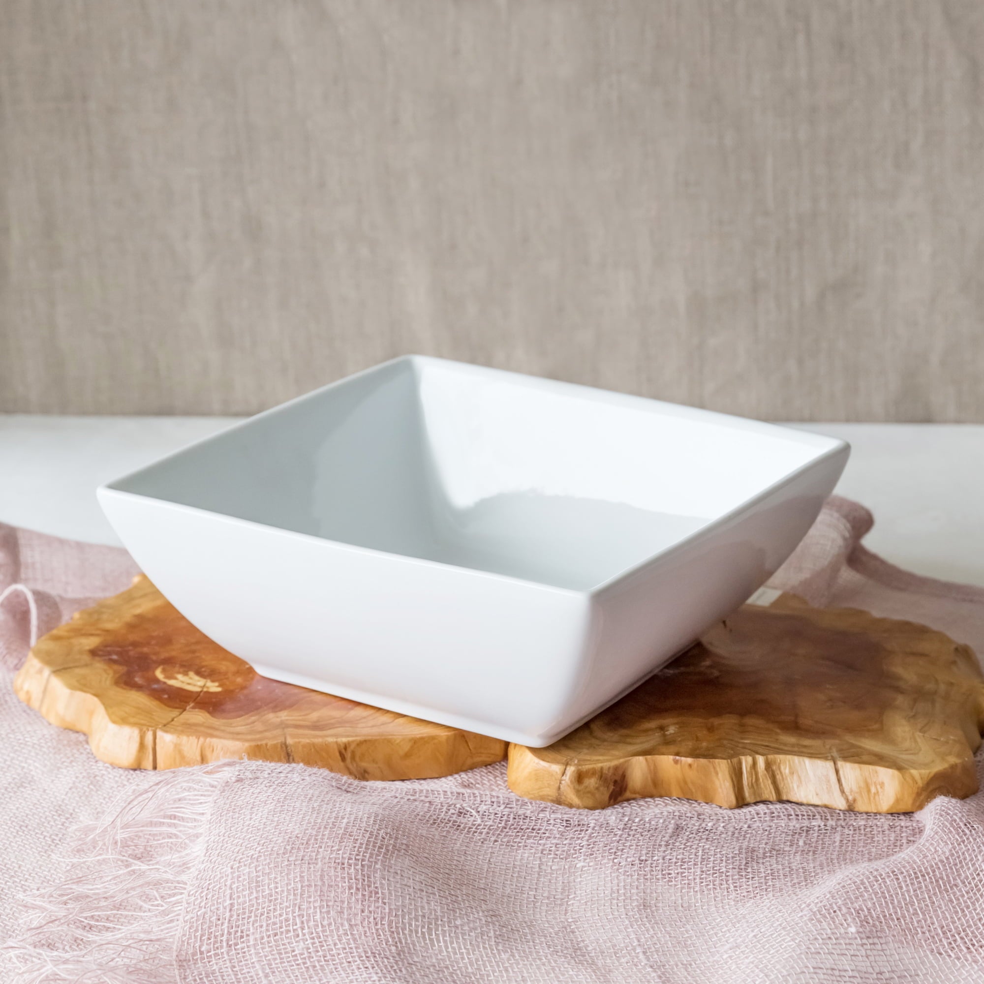 Better Homes and Gardens- White Large Square Porcelain Serve Bowl