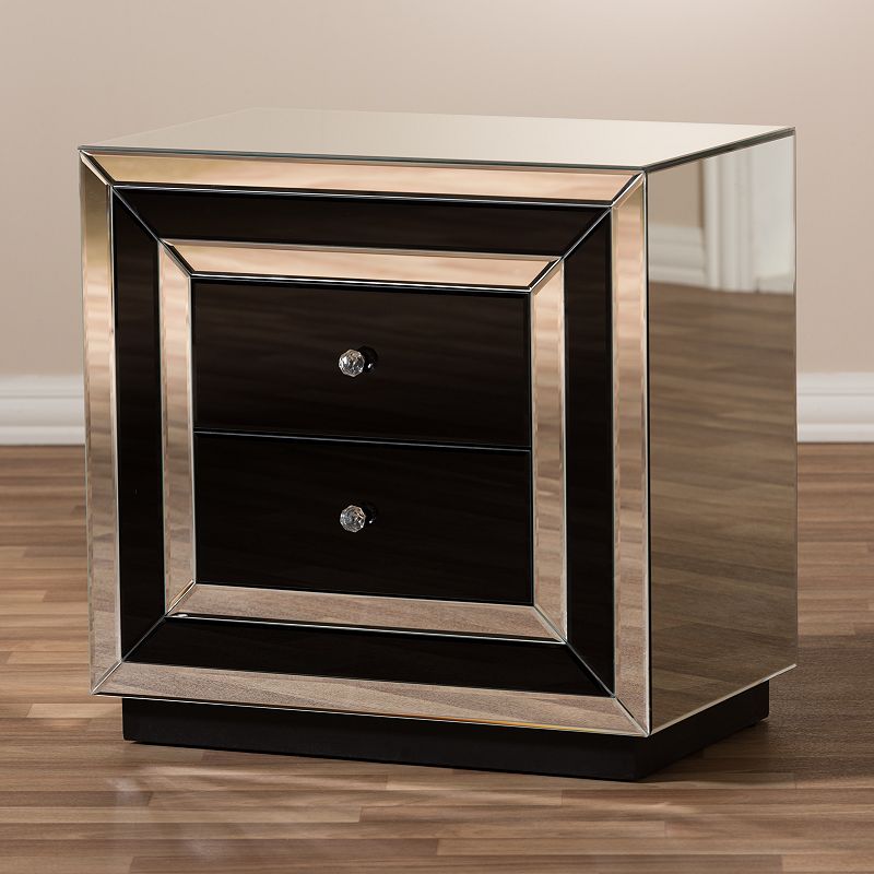 Baxton Studio Cecilia Mirrored Nightstand