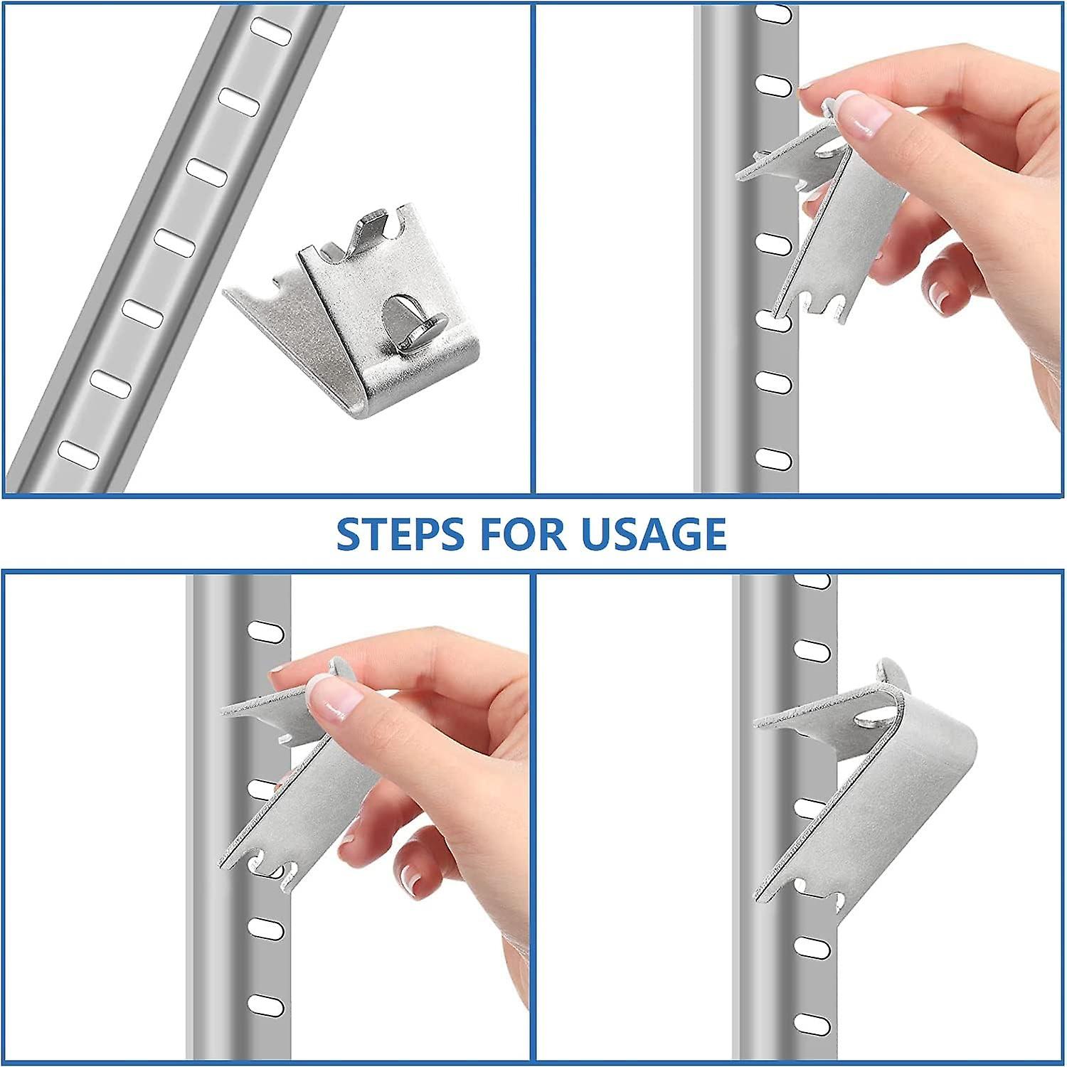 Zer Shelf Clip  Less Steel Fridge Shelf     Refrigerator Shelf Clips 1.5 Mm Thicken  Zer Shelf Brackets Silver  Er Shelf   For Refrigerator  Zer(12 Pc