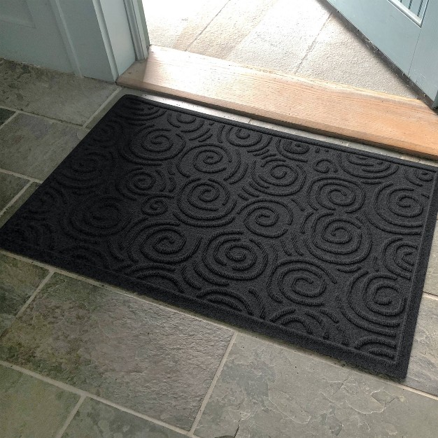 Waterhog 2 x27 x3 x27 Swirls Indoor outdoor Doormat Charcoal Gray