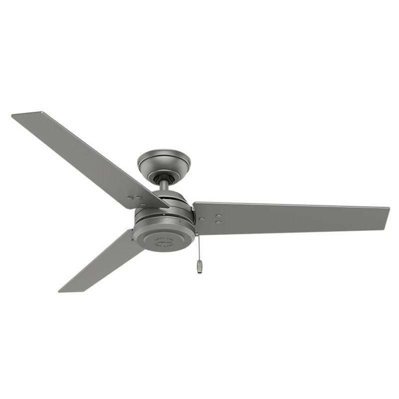 Hunter Cassius 52 in. Matte Silver Outdoor Ceiling Fan