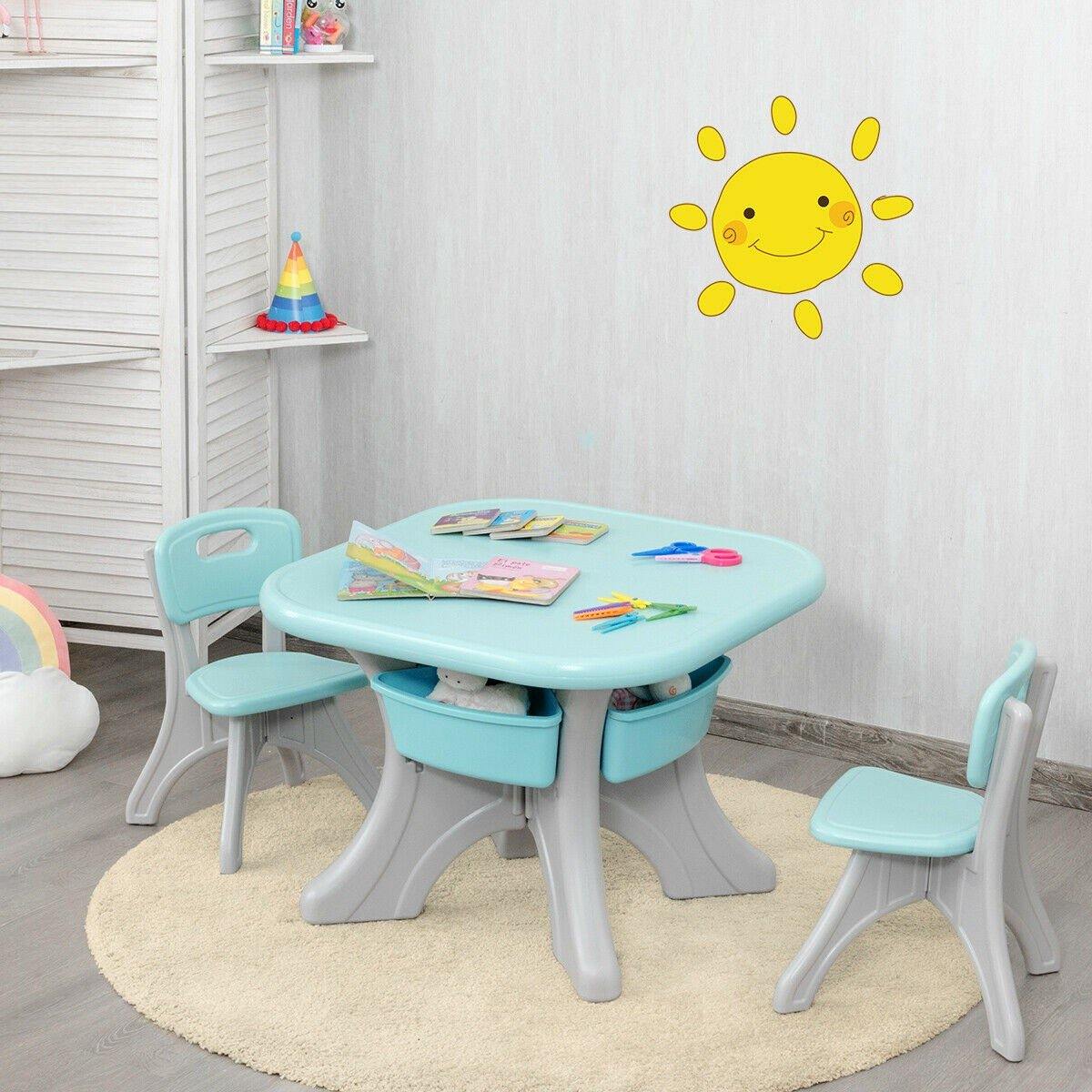 Kids Table and Chair Set, 3 Piece Activity Table