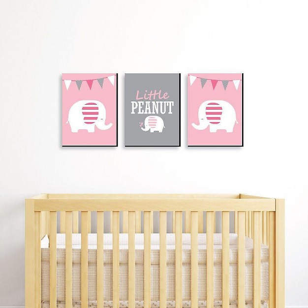 Big Dot Of Happiness Pink Elephant Baby Girl Nursery Wall Art And Kids Room Decorations Gift Ideas 7 5 X 10 Inches Set Of 3 Prints