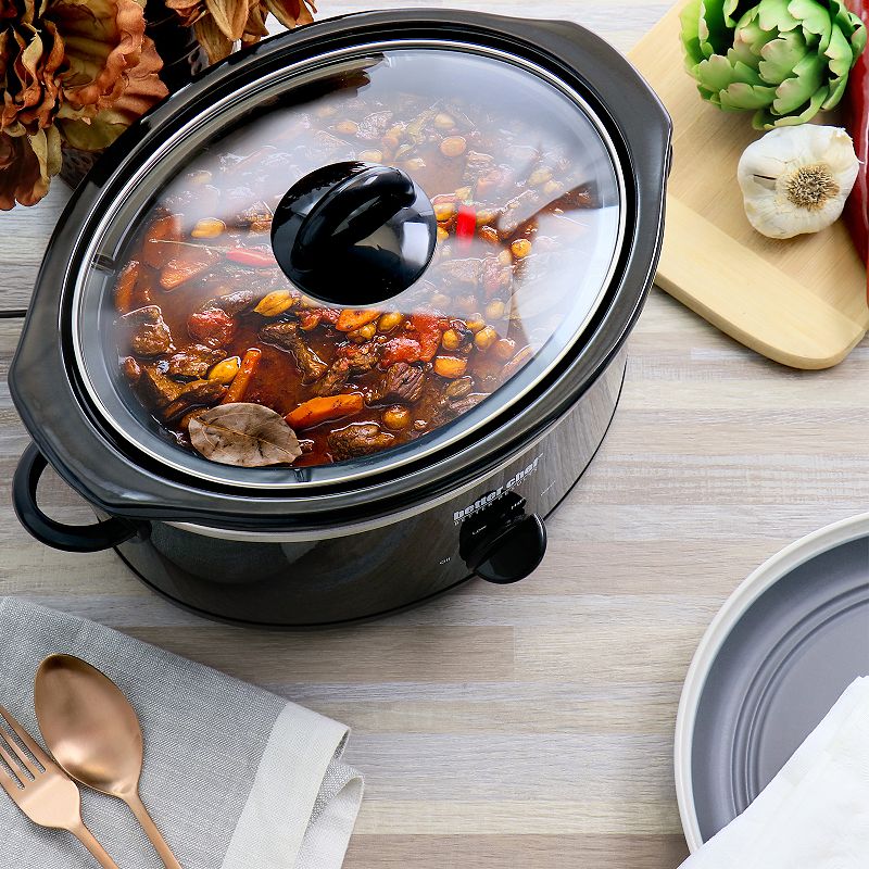 Better Chef 4 Quart Oval Slow Cooker with Removable Stoneware Crock