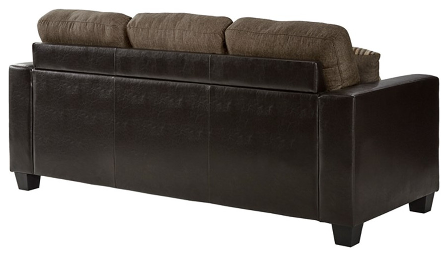 Lexicon Slater Reversible Sofa Chaise with 2 Pillows in Brown   Transitional   Sectional Sofas   by Homesquare  Houzz