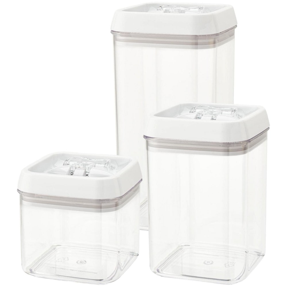 Rev A Shelf Set of 3 Clear Plastic Containers with Locking Lids