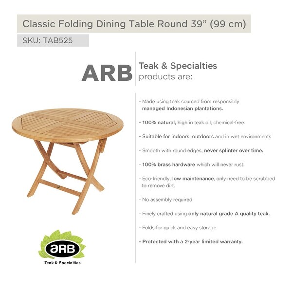 Teak Folding Classic Dining Table