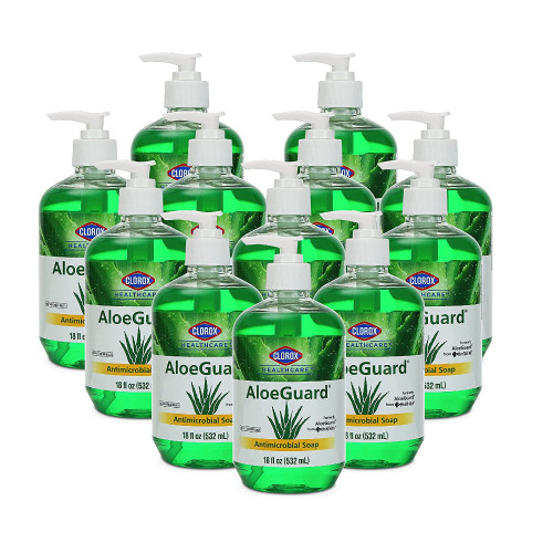 Clorox AloeGuard Antimicrobial Soap， Aloe Scent， 18 oz Pump Bottle， 12/Carton (32378)