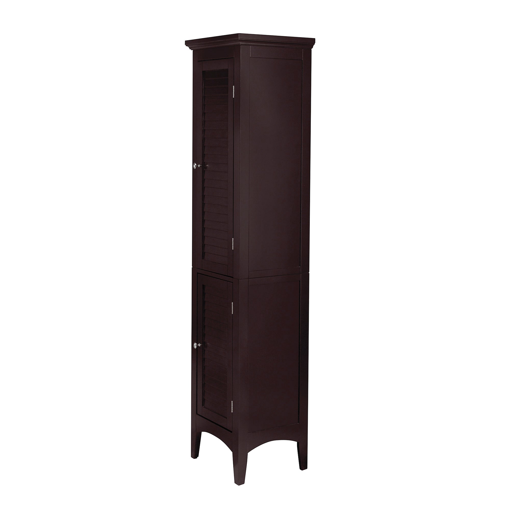 Teamson Home Glancy Wooden Tall Tower Cabinet with Storage with 5 Tier Shelves, Dark Brown