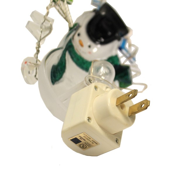 Christmas Let It Snow Snowman Night light One Night light 8 25 Inches Flashing Electric Plug in 160005 Plastic Multicolored