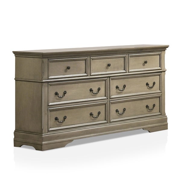 Furniture of America Aalia Antique Warm Grey 7-Drawer Dresser Mirror - - 35633883