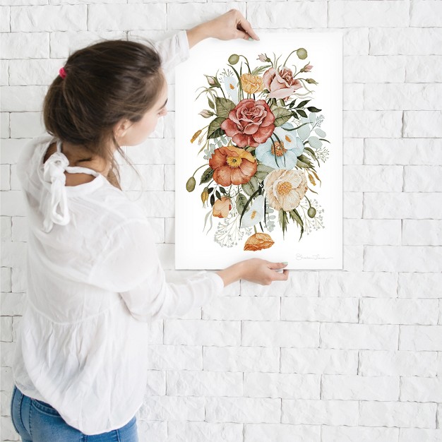 Americanflat Botanical Roses And Poppies By Shealeen Louise Poster Art Print