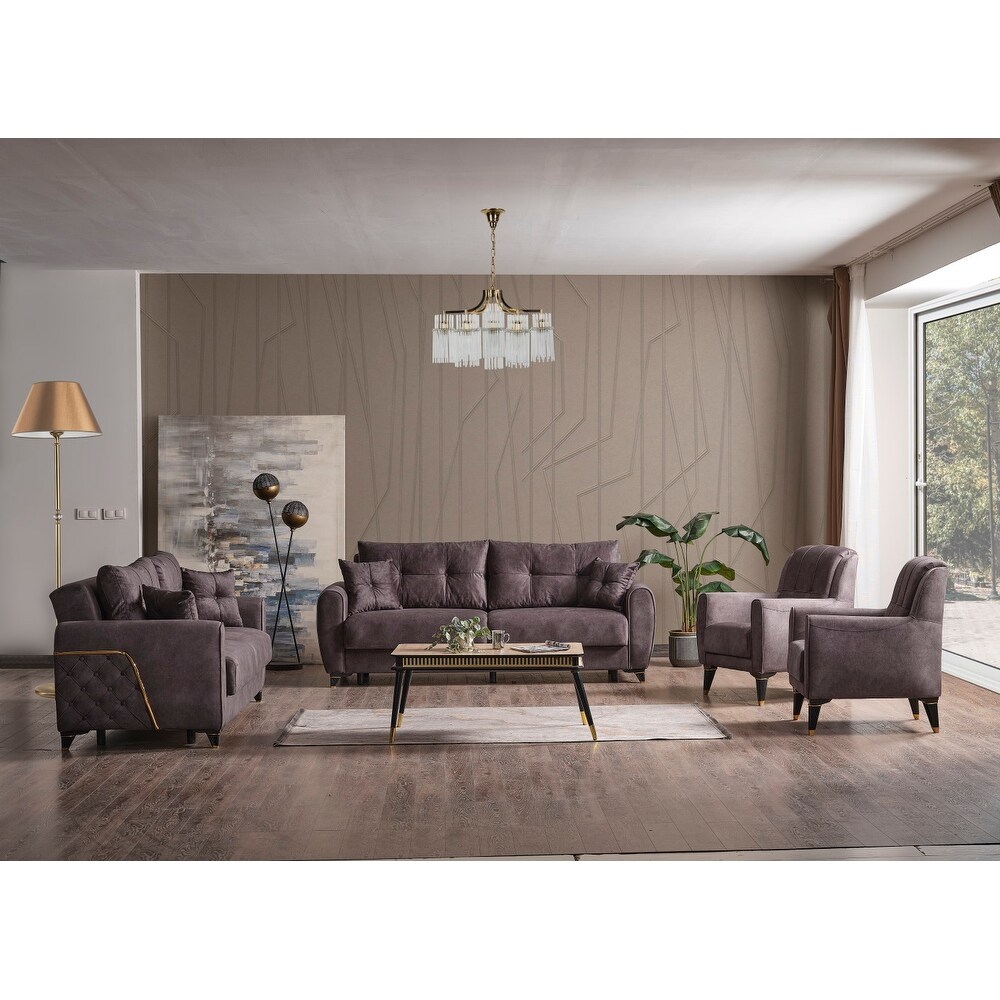 Muhsin Modern One Sofa One Chair Living Room Set