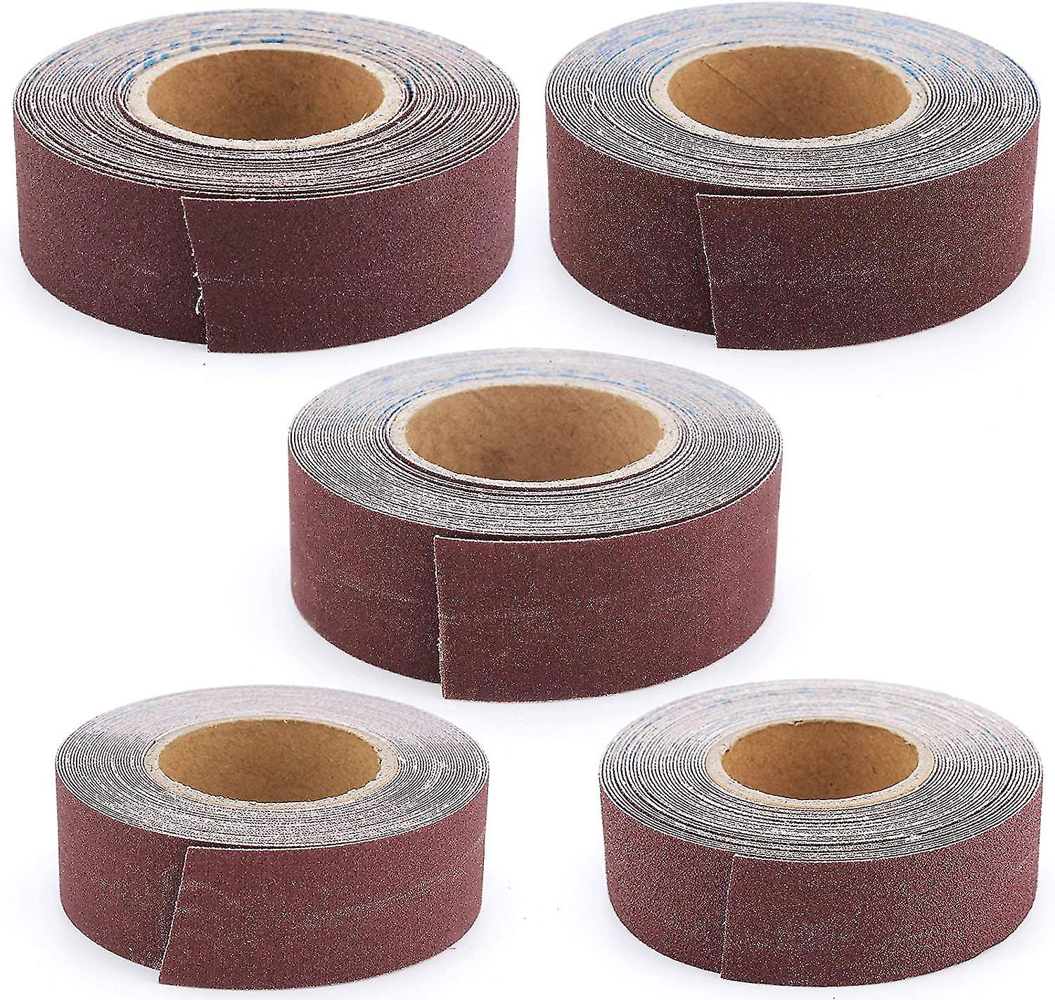 6 Meter Roll Sandpaper， 150/240/320/400/600 Grit， 5 Rolls Sanding Tape， Dry Polishing Abrasive Tools